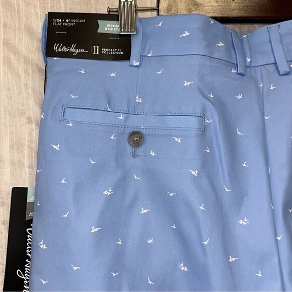 Walter Hagen 34 9” Blue White Seagulls Inseam Perfect 11 Collection Golf Shorts - Picture 7 of 16